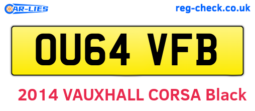 OU64VFB are the vehicle registration plates.