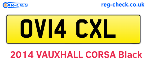 OV14CXL are the vehicle registration plates.