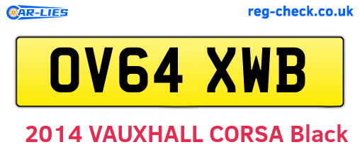 OV64XWB are the vehicle registration plates.