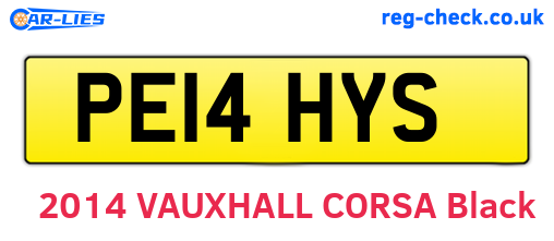 PE14HYS are the vehicle registration plates.