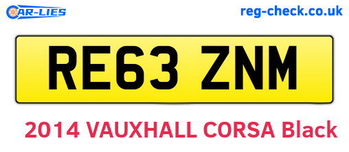 RE63ZNM are the vehicle registration plates.