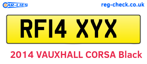 RF14XYX are the vehicle registration plates.