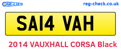 SA14VAH are the vehicle registration plates.