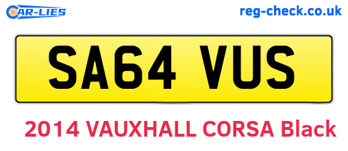SA64VUS are the vehicle registration plates.