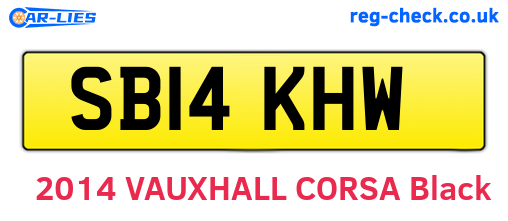 SB14KHW are the vehicle registration plates.