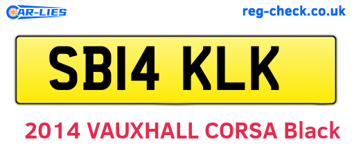 SB14KLK are the vehicle registration plates.