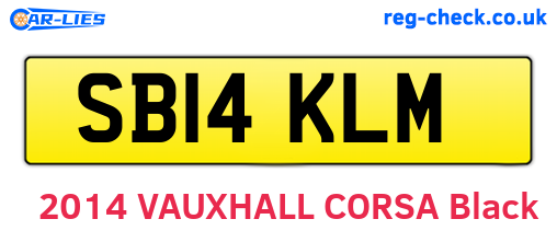 SB14KLM are the vehicle registration plates.