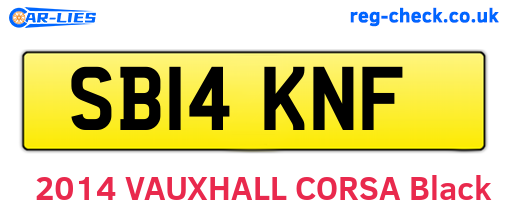 SB14KNF are the vehicle registration plates.