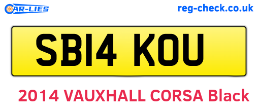 SB14KOU are the vehicle registration plates.
