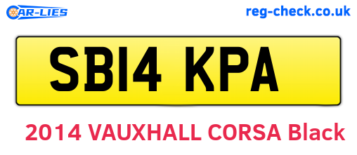 SB14KPA are the vehicle registration plates.