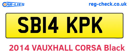 SB14KPK are the vehicle registration plates.