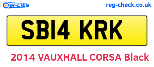 SB14KRK are the vehicle registration plates.