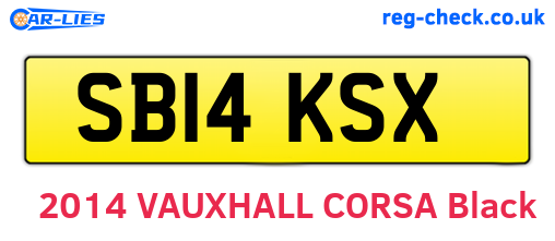 SB14KSX are the vehicle registration plates.