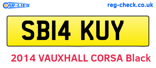SB14KUY are the vehicle registration plates.