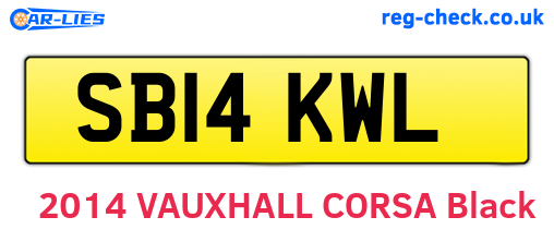 SB14KWL are the vehicle registration plates.