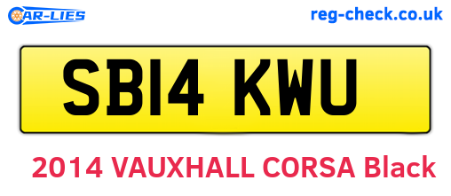 SB14KWU are the vehicle registration plates.