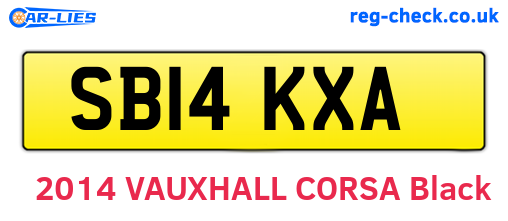 SB14KXA are the vehicle registration plates.