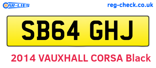 SB64GHJ are the vehicle registration plates.