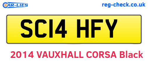 SC14HFY are the vehicle registration plates.