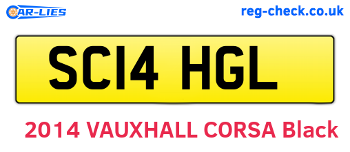 SC14HGL are the vehicle registration plates.