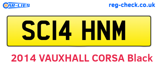 SC14HNM are the vehicle registration plates.