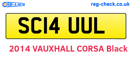 SC14UUL are the vehicle registration plates.