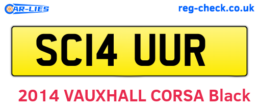 SC14UUR are the vehicle registration plates.