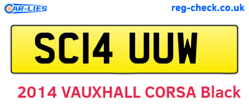 SC14UUW are the vehicle registration plates.