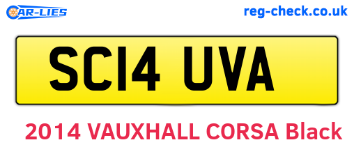 SC14UVA are the vehicle registration plates.