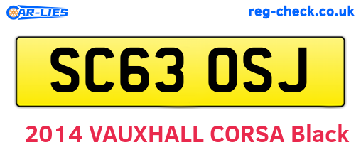SC63OSJ are the vehicle registration plates.