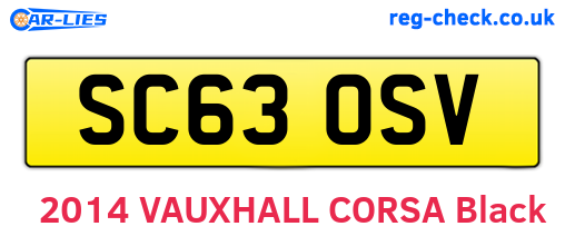 SC63OSV are the vehicle registration plates.