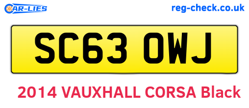 SC63OWJ are the vehicle registration plates.