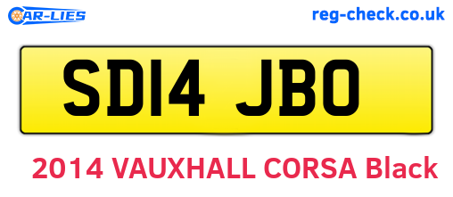 SD14JBO are the vehicle registration plates.