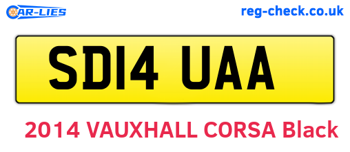 SD14UAA are the vehicle registration plates.