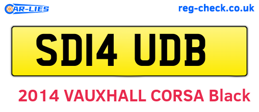SD14UDB are the vehicle registration plates.