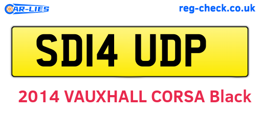 SD14UDP are the vehicle registration plates.