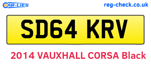 SD64KRV are the vehicle registration plates.