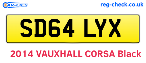 SD64LYX are the vehicle registration plates.