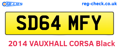 SD64MFY are the vehicle registration plates.