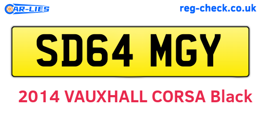 SD64MGY are the vehicle registration plates.