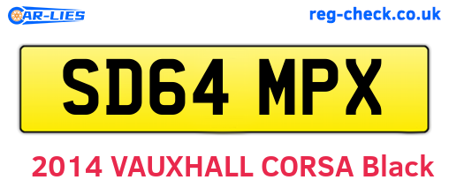 SD64MPX are the vehicle registration plates.