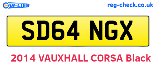 SD64NGX are the vehicle registration plates.