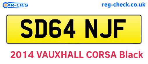 SD64NJF are the vehicle registration plates.