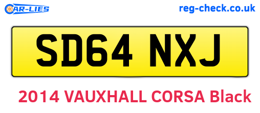 SD64NXJ are the vehicle registration plates.