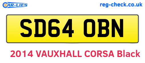 SD64OBN are the vehicle registration plates.