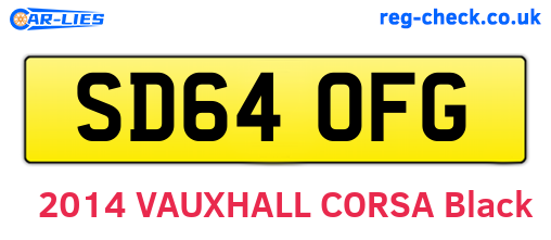 SD64OFG are the vehicle registration plates.