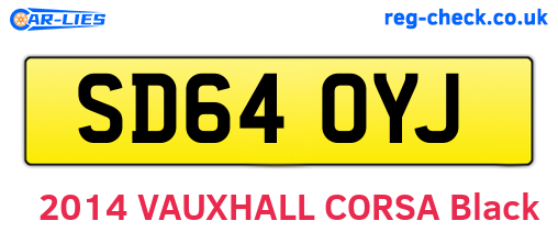 SD64OYJ are the vehicle registration plates.