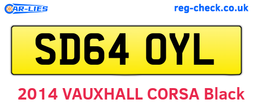 SD64OYL are the vehicle registration plates.
