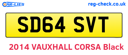 SD64SVT are the vehicle registration plates.