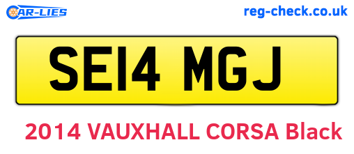 SE14MGJ are the vehicle registration plates.